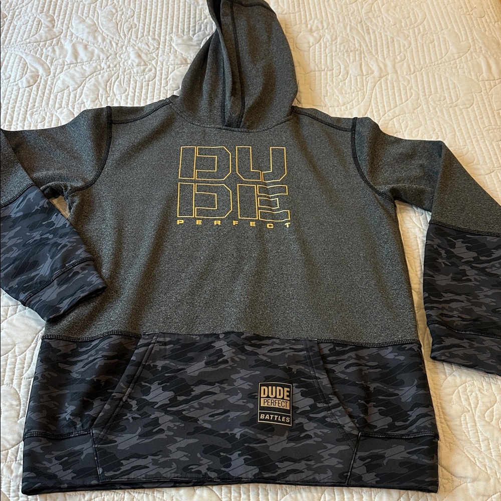 Dude Perfect Gray and Black Kids Hoodie